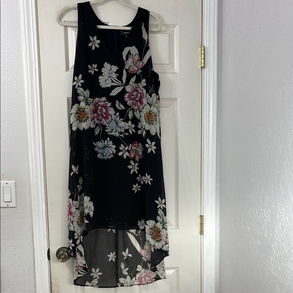 Kate Kane Floral Black Sleeveless Dress size Large - Picture 1 of 8